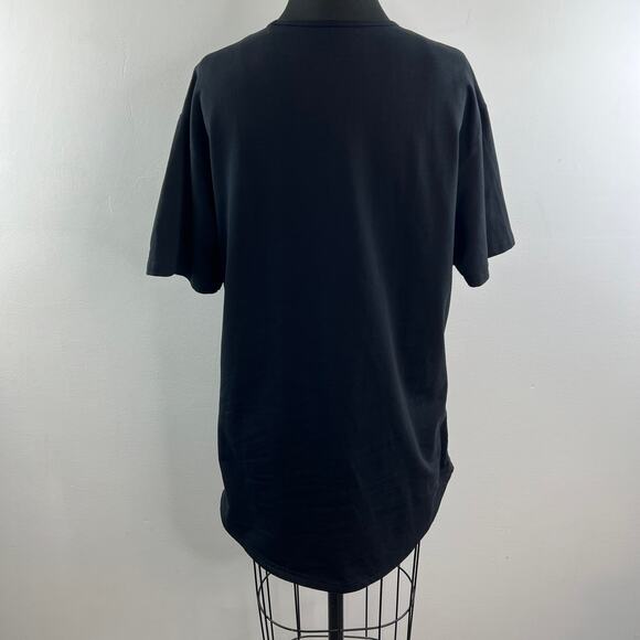 BYLT Premium Drop Cut Lux Black Top Stretch Crew Neck Pullover Tee Size Small S - Picture 2 of 5